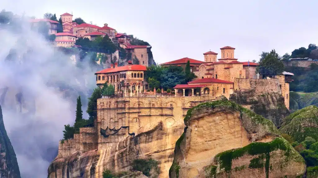 the mystical cliffs o meteora monasteries in greek mainland
